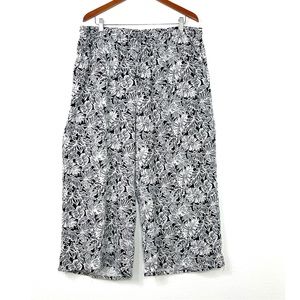 JNY Linen Blend Wide Leg Cropped Pants 2X NWOT